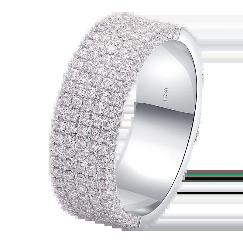 AEAW Moissanite 14K 10K White Gold Ring for Women Men Luxury Ring for Engagement Wedding Party