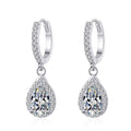 Smyoue White Gold 1Ct Pear Cut Moissanite Drop Earring for Women Sparkling Diamond Luxury Quality Jewelry S925 Sterling Silver