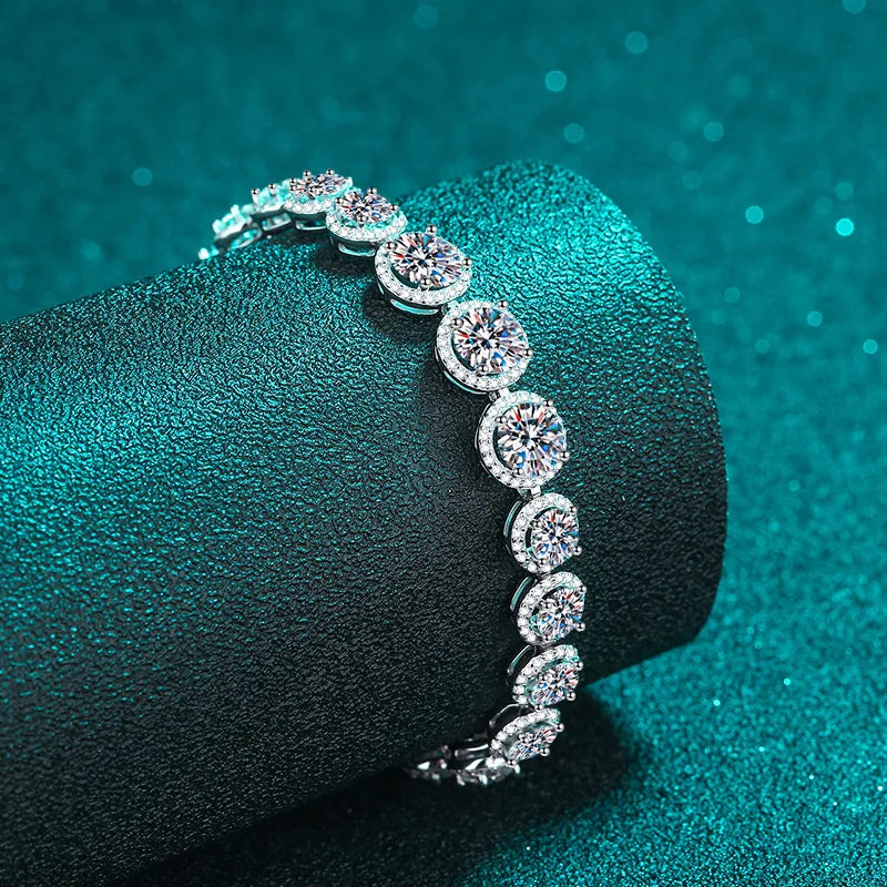 11.1CT Moissanite Tennis Bracelet for Women Sparkling Luxury Jewelry 925 Sterling Silver Chain Christmas Gift Bracelet