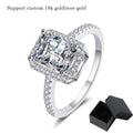 Certified 2/1CT Radiant Cut Moissanite Engagement Ring Colorless VVS Diamond Proposal Rings Sterling Silver Weddig Band