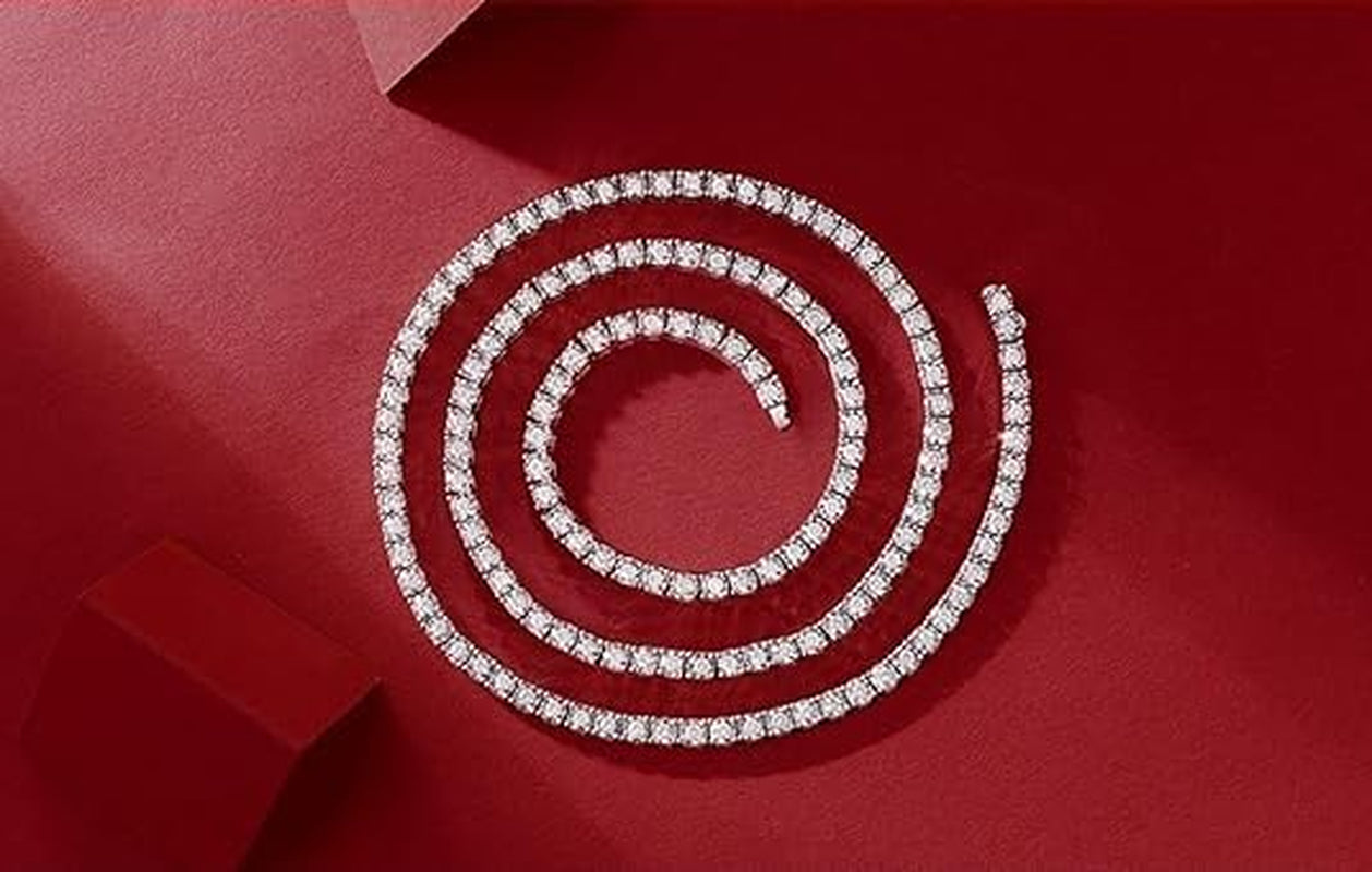 Accessories Moissanite Tennis Necklace for Men Women 3-5Mm D Color Diamond Chains Sterling Silver Chain