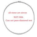 14-24Inch All Moissanite Tennis Necklace for Men Women 100% Solid Silver Plated 18K Gold Praty Luxury Quality Jewelry GRA