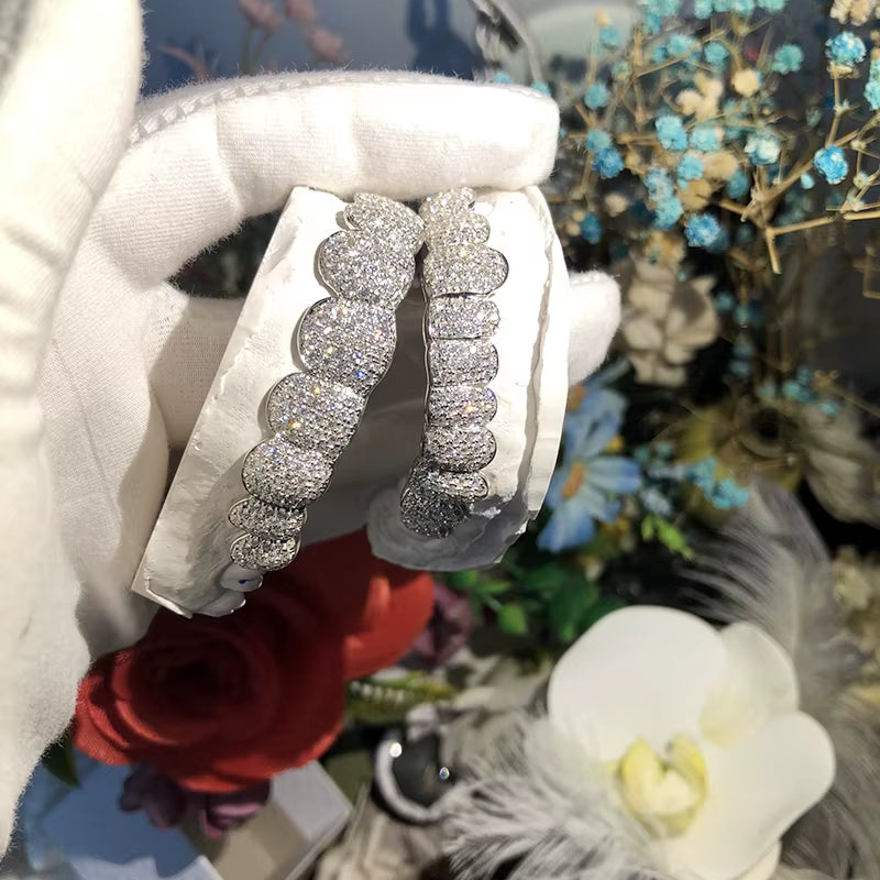 Hip Hop Moissanite Teeth Grillz Top Bottom Grills Dental Mouth Punk Tooth Caps Cosplay Rapper Jewelry (Send Teeth Model to Us))