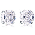 925 Sterling Silver Asscher Cut High Carbon Diamonds Gemstone Party Ear Studs Earrings for Women Fine Jewelry Gifts