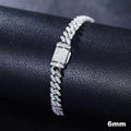 D VVS All Moissanite Cuban Hip Hop Bracelet for Men 6/8/10/12/14/20Mm Full Diamond 925 Sterling Silver Teen Girls Iced Out Chain
