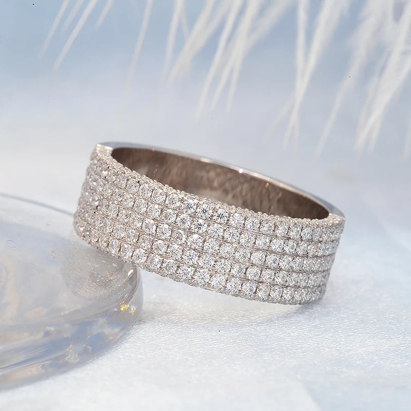 AEAW Moissanite 14K 10K White Gold Ring for Women Men Luxury Ring for Engagement Wedding Party