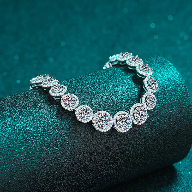 11.1CT Moissanite Tennis Bracelet for Women Sparkling Luxury Jewelry 925 Sterling Silver Chain Christmas Gift Bracelet
