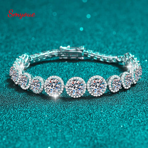 11.1CT Moissanite Tennis Bracelet for Women Sparkling Luxury Jewelry 925 Sterling Silver Chain Christmas Gift Bracelet