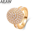 AEAW Solid 10K White Yellow Gold DF Color Moissanite Engagement Ring Ball Moissanite Band for Women Ladies Ring
