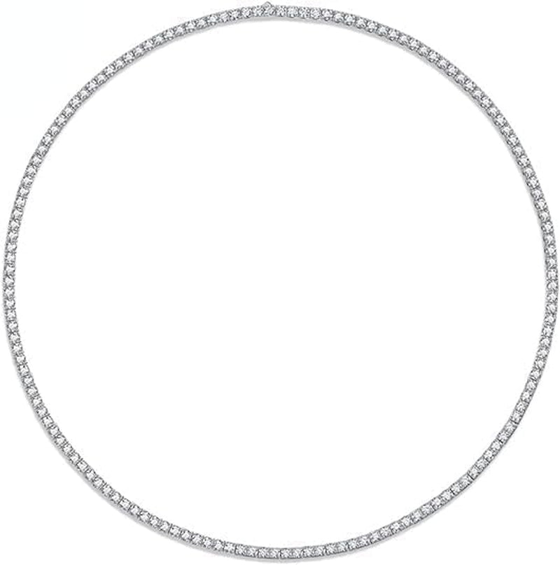 Accessories Moissanite Tennis Necklace for Men Women 3-5Mm D Color Diamond Chains Sterling Silver Chain