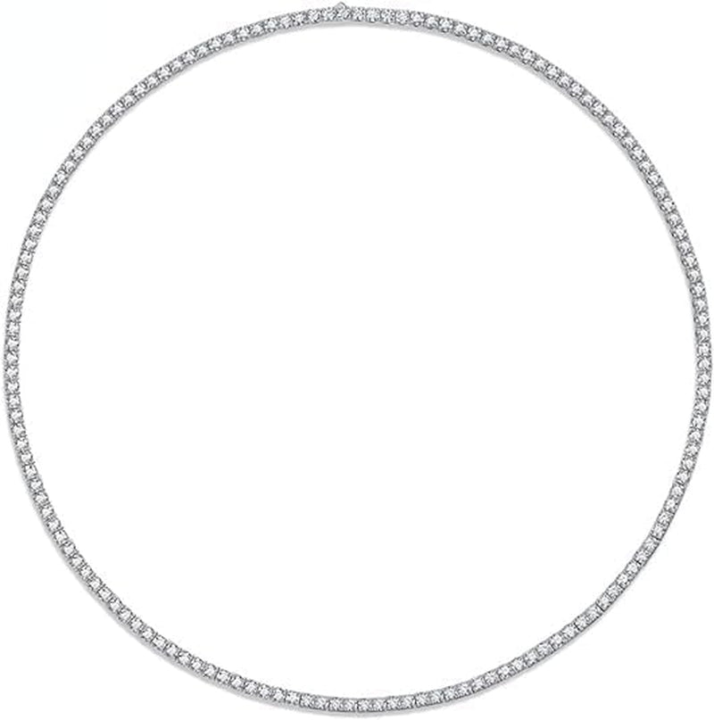Accessories Moissanite Tennis Necklace for Men Women 3-5Mm D Color Diamond Chains Sterling Silver Chain